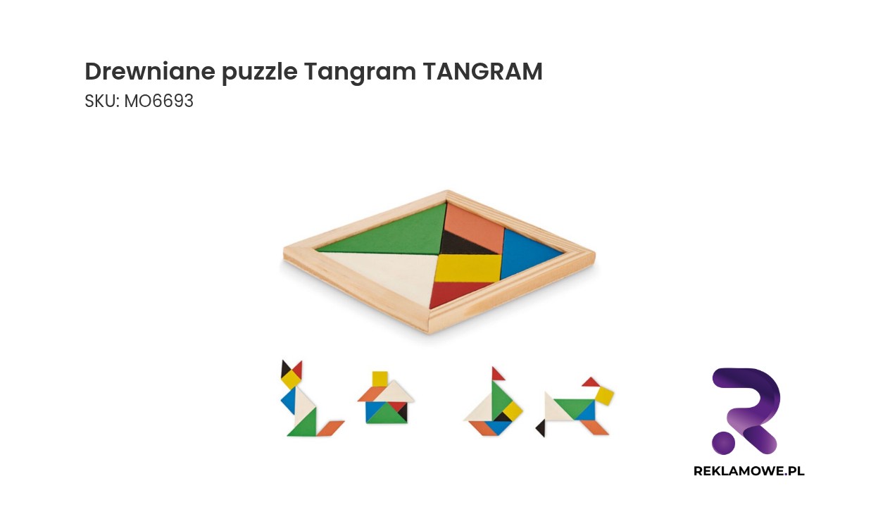 Puzzle tangram wykonane z drewna
