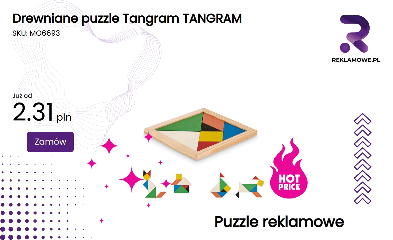 Drewniane puzzle Tangram TANGRAM