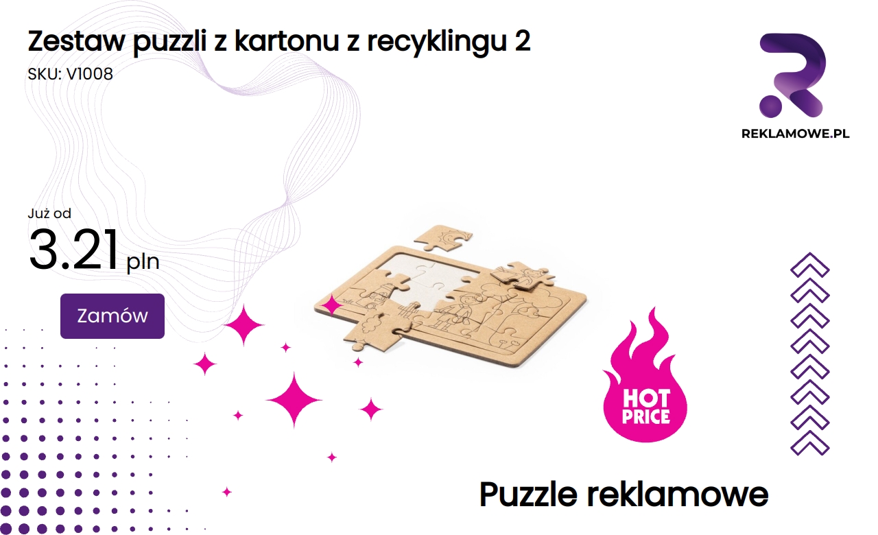 Zestaw puzzli wykonanych z recyklingowanego kartonu