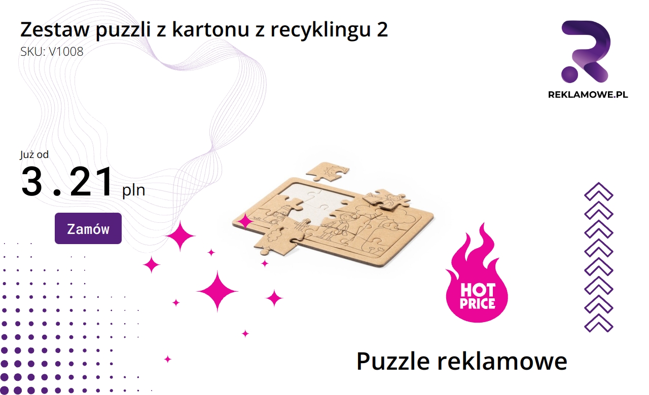 Zestaw puzzli wykonanych z recyklingowanego kartonu