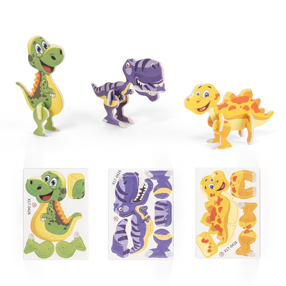 DINOSAURUS. Puzzle 3D z papieru i EVA w kształcie dinozaura 98152_set